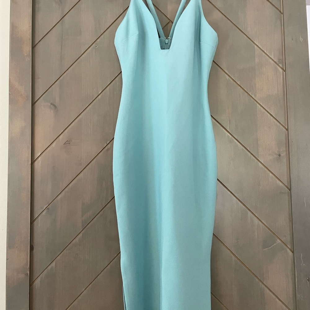 Cinq a Sept flattering Tiffany Blue colored dress